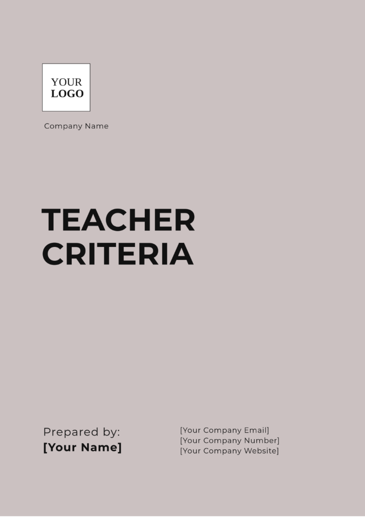 Teacher Criteria Template - Edit Online & Download