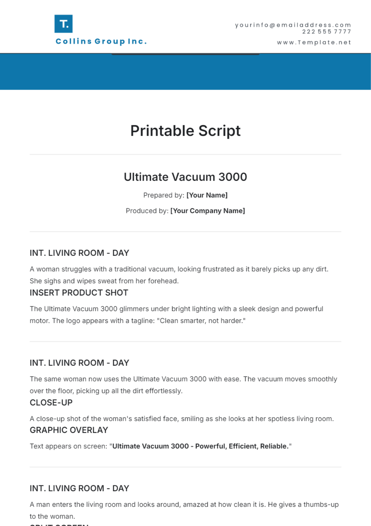 Free Shooting Script Template to Edit Online