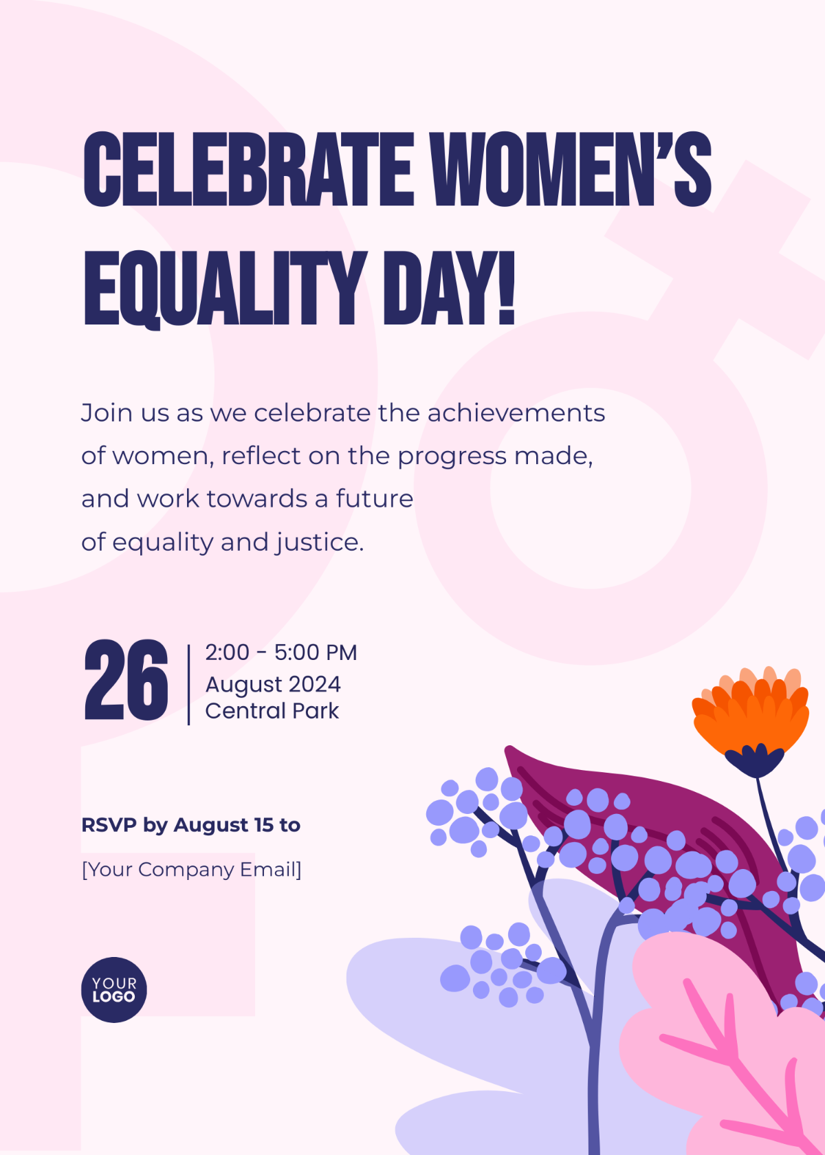 Women's Equality Day Invitation Template - Edit Online & Download