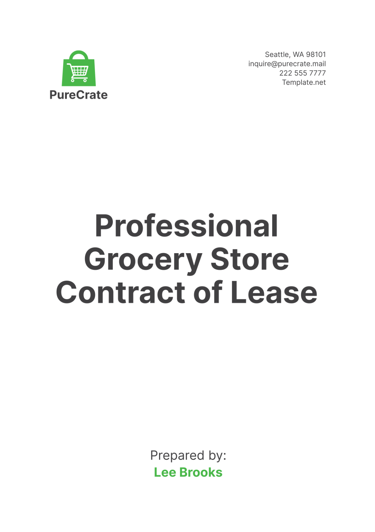 Professional Grocery Store Contract of Lease Template - Edit Online & Download