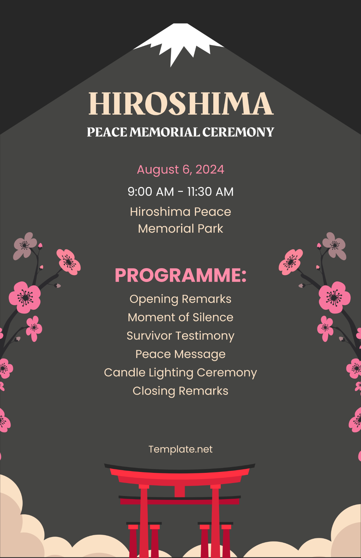 Hiroshima Peace Memorial Ceremony Template - Edit Online & Download