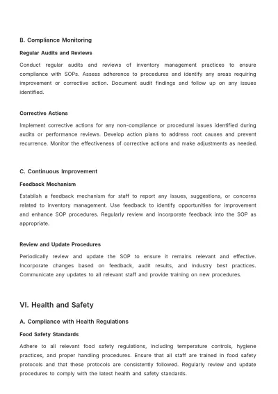 Free Professional Grocery Store Inventory SOP Template to Edit Online