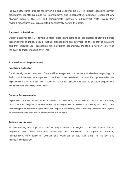 Free Professional Grocery Store Inventory SOP Template to Edit Online