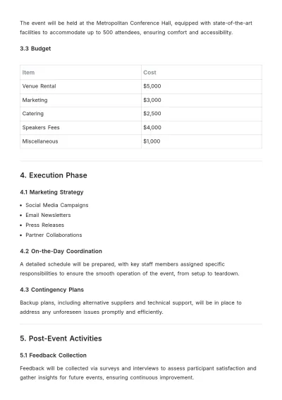 Free Event Proposal Report Template to Edit Online