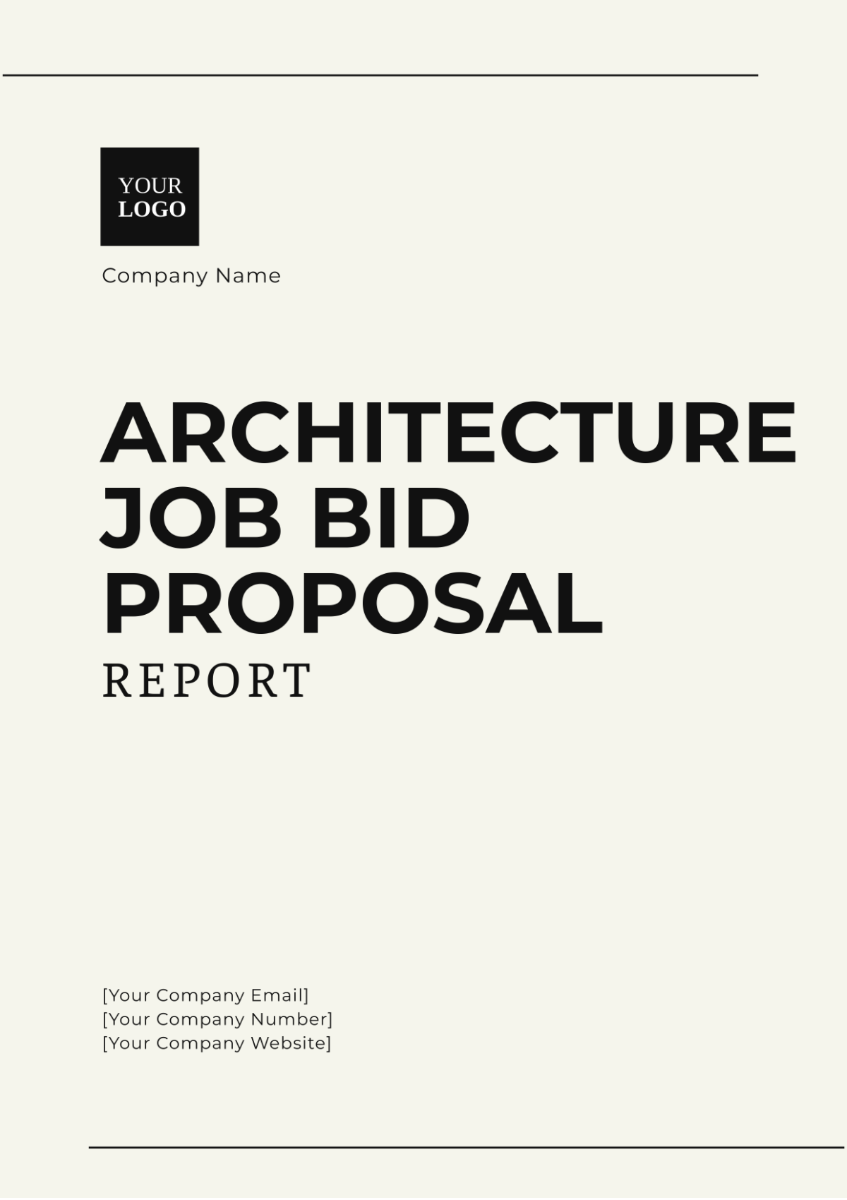 Architecture Job Bid Proposal Report Template - Edit Online & Download