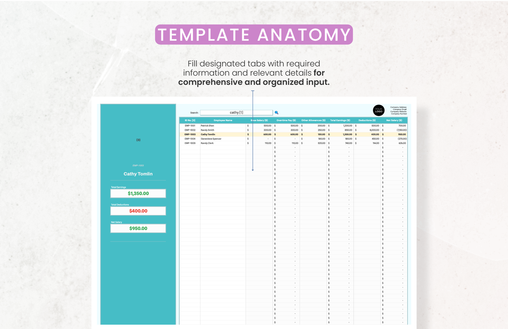 Administration Payroll Calculator Template