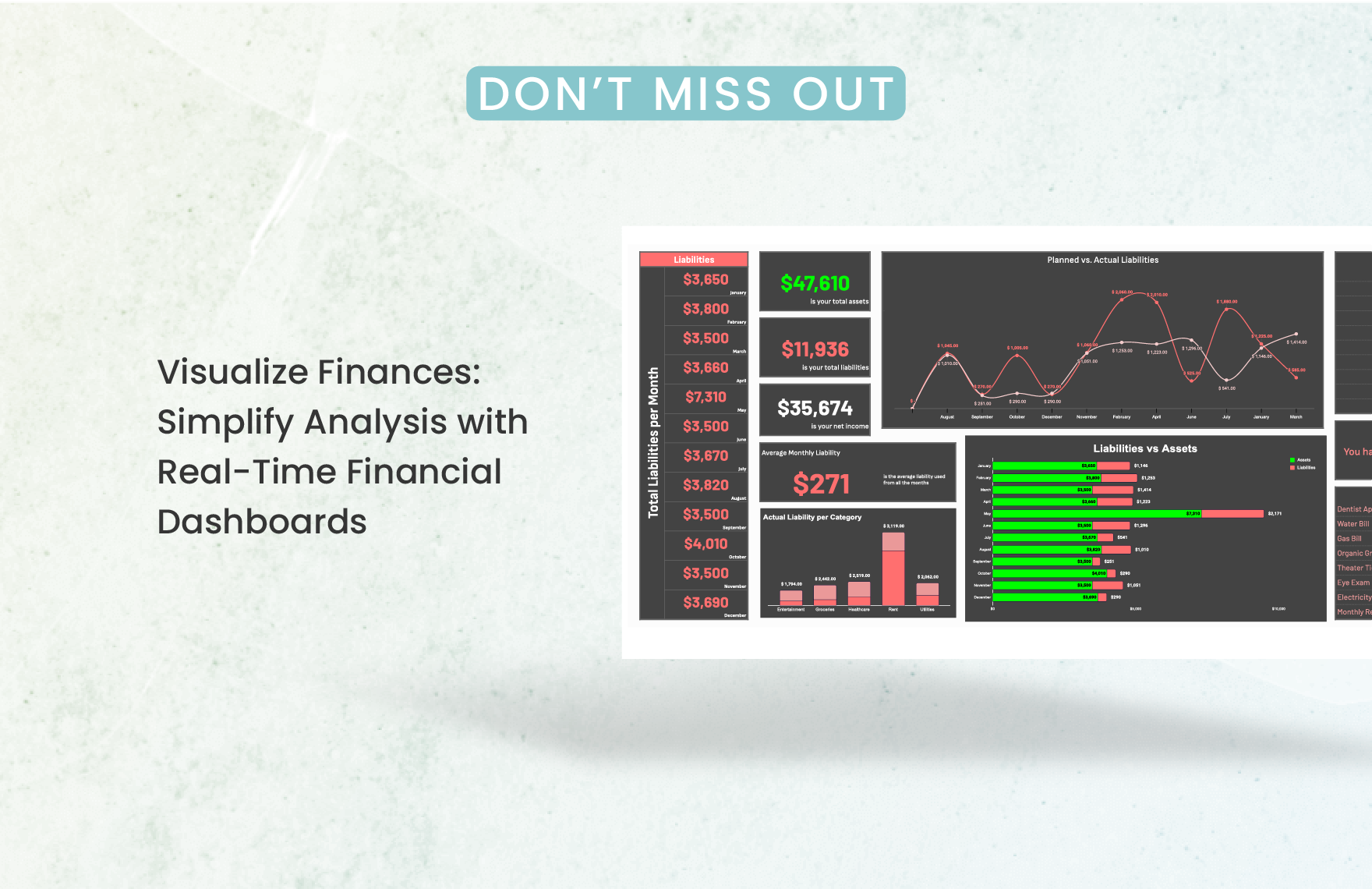 Administration Financial Dashboard Template