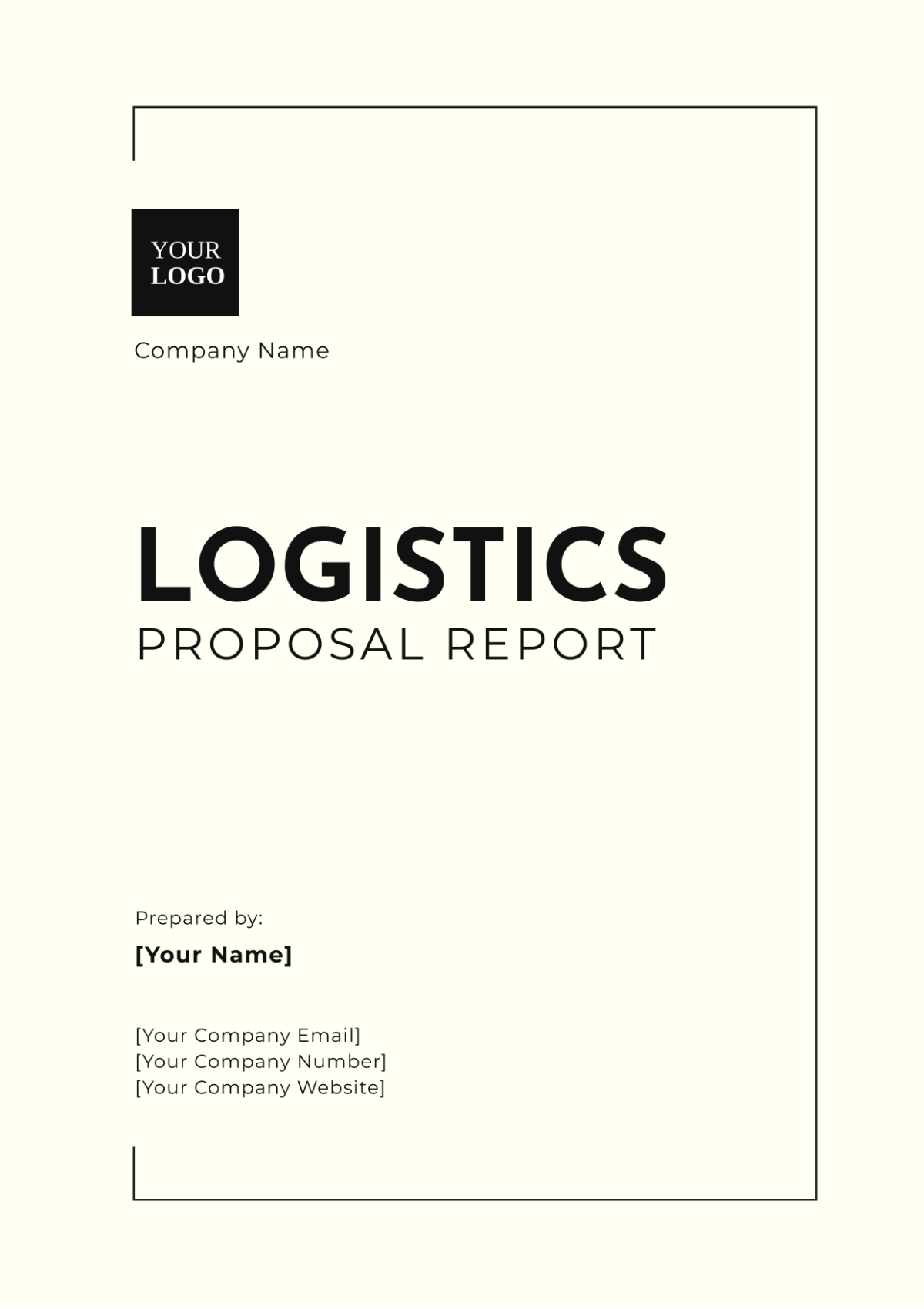 Logistics Proposal Report Template - Edit Online & Download