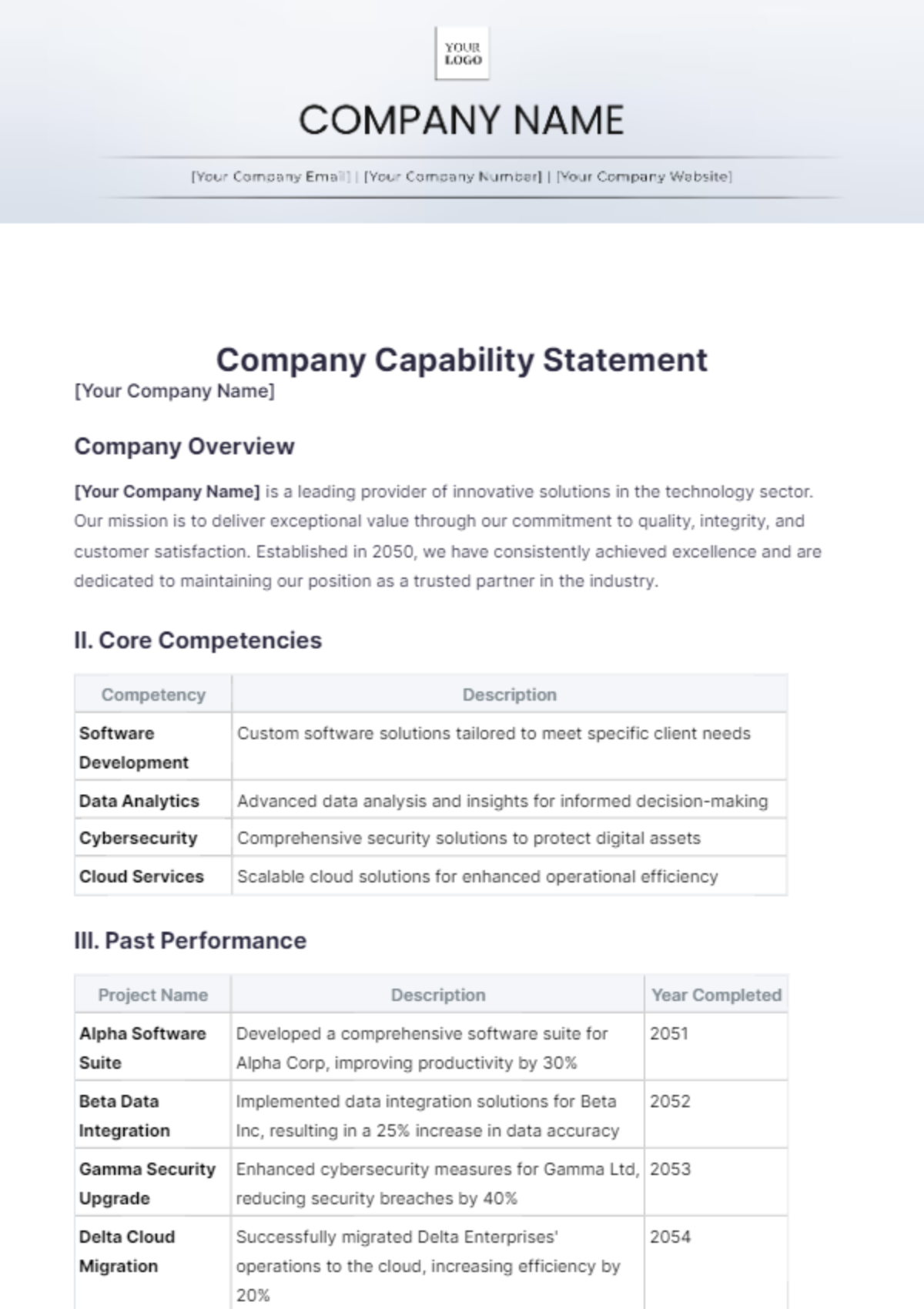 Capability Statement Template Word Colomboalumni Capability Statement Template Word Colomboalumni