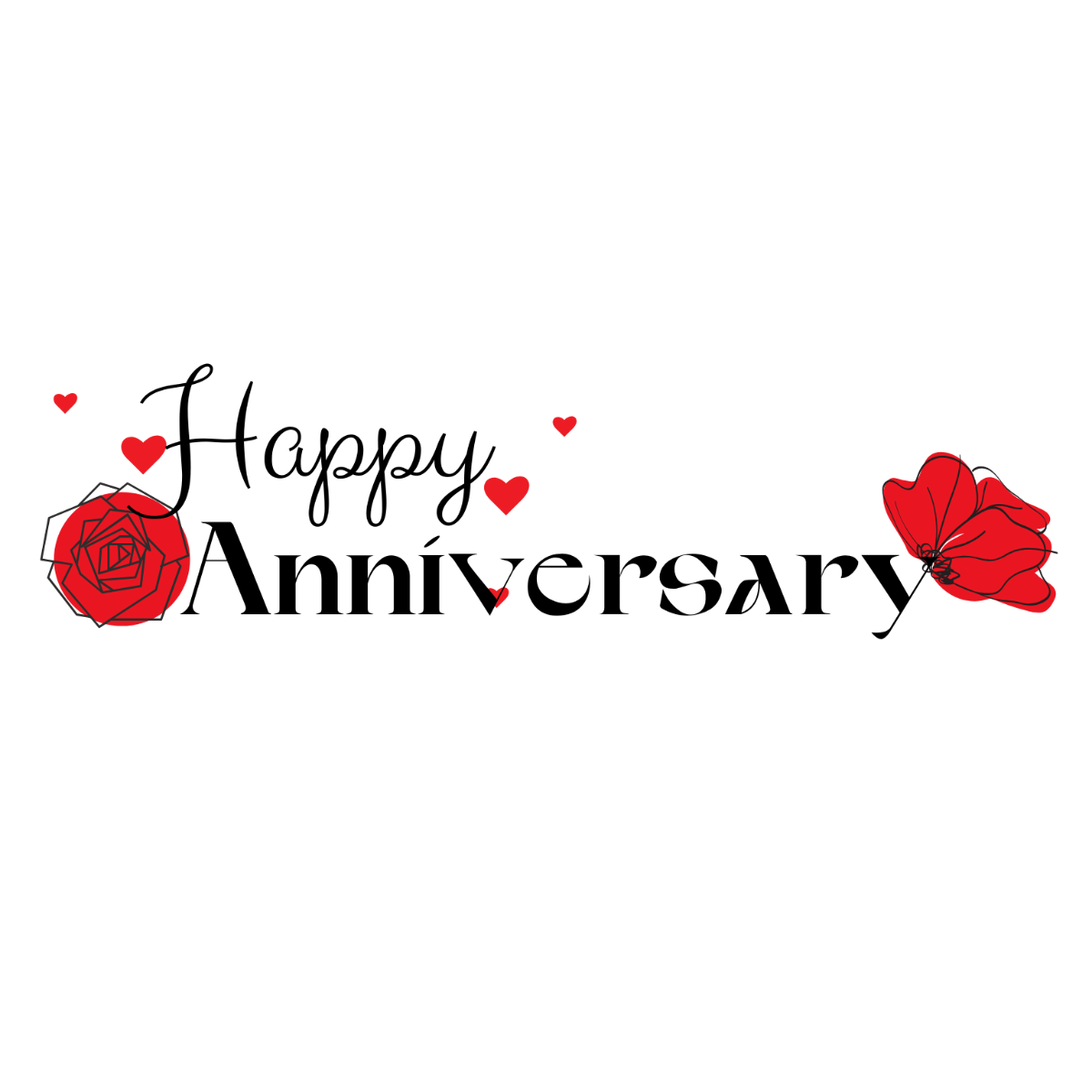 Chic Happy Anniversary Text - Edit Online | Template.net