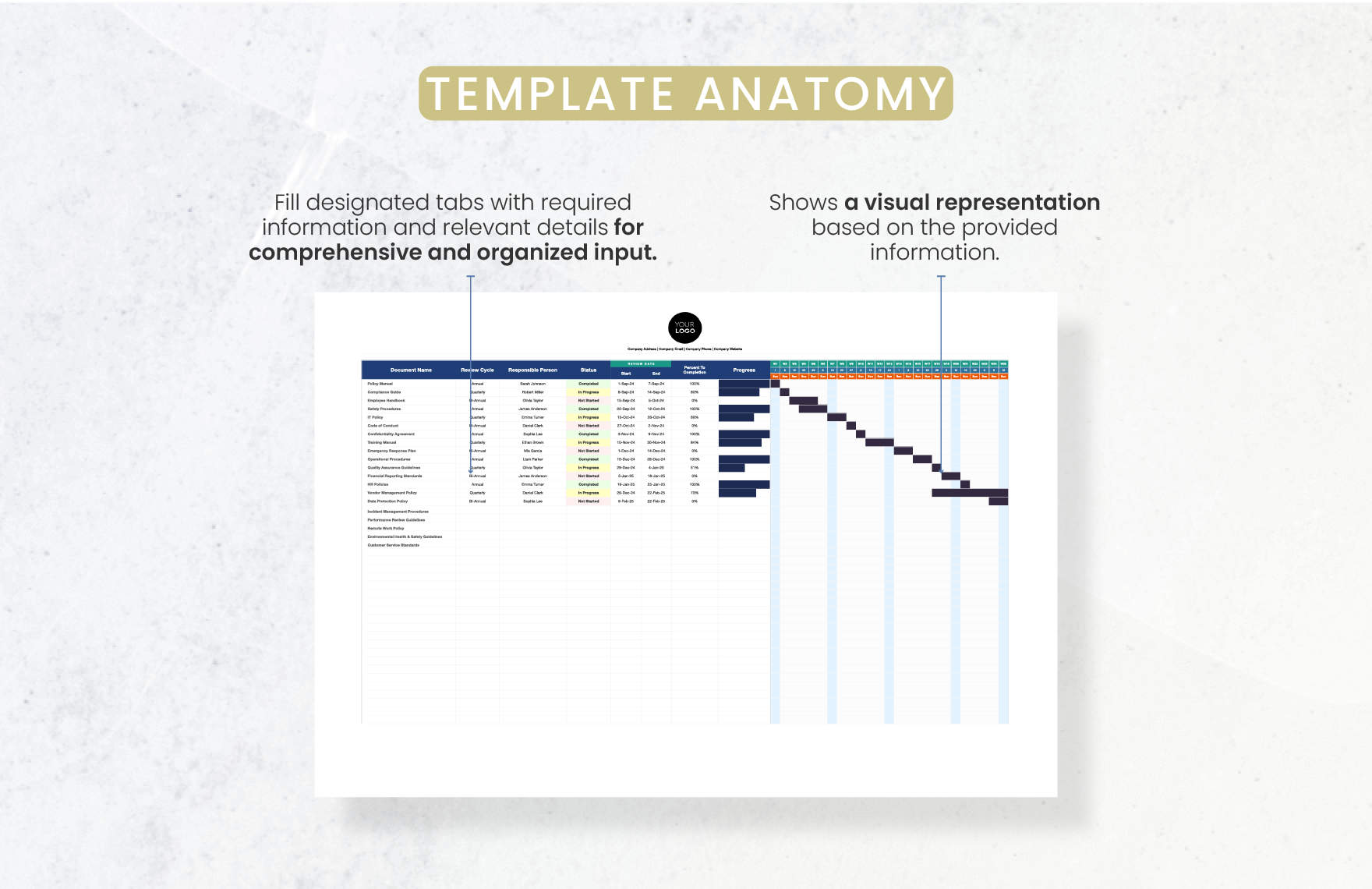 Administration Document Review Cycle Tracker Template