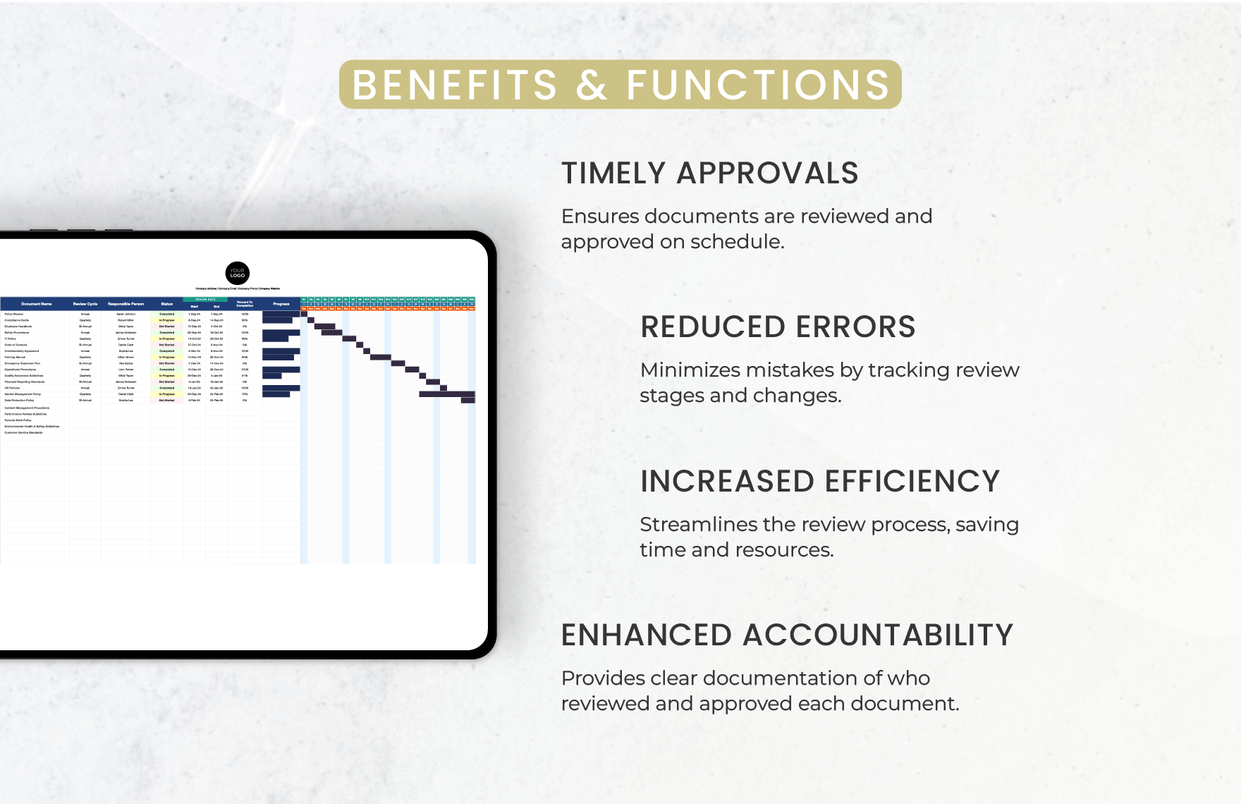 Administration Document Review Cycle Tracker Template