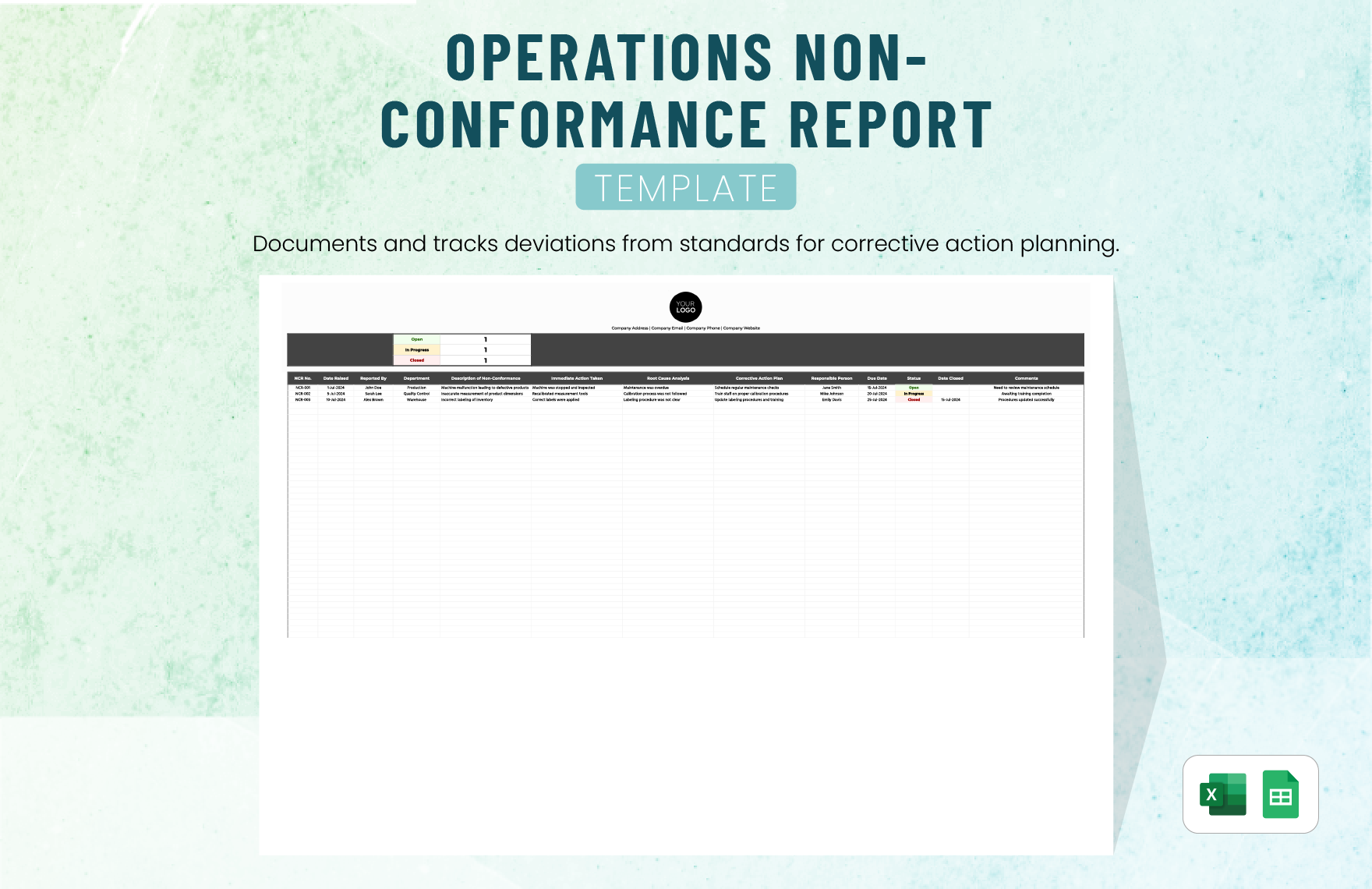 Operations Non-Conformance Report Template