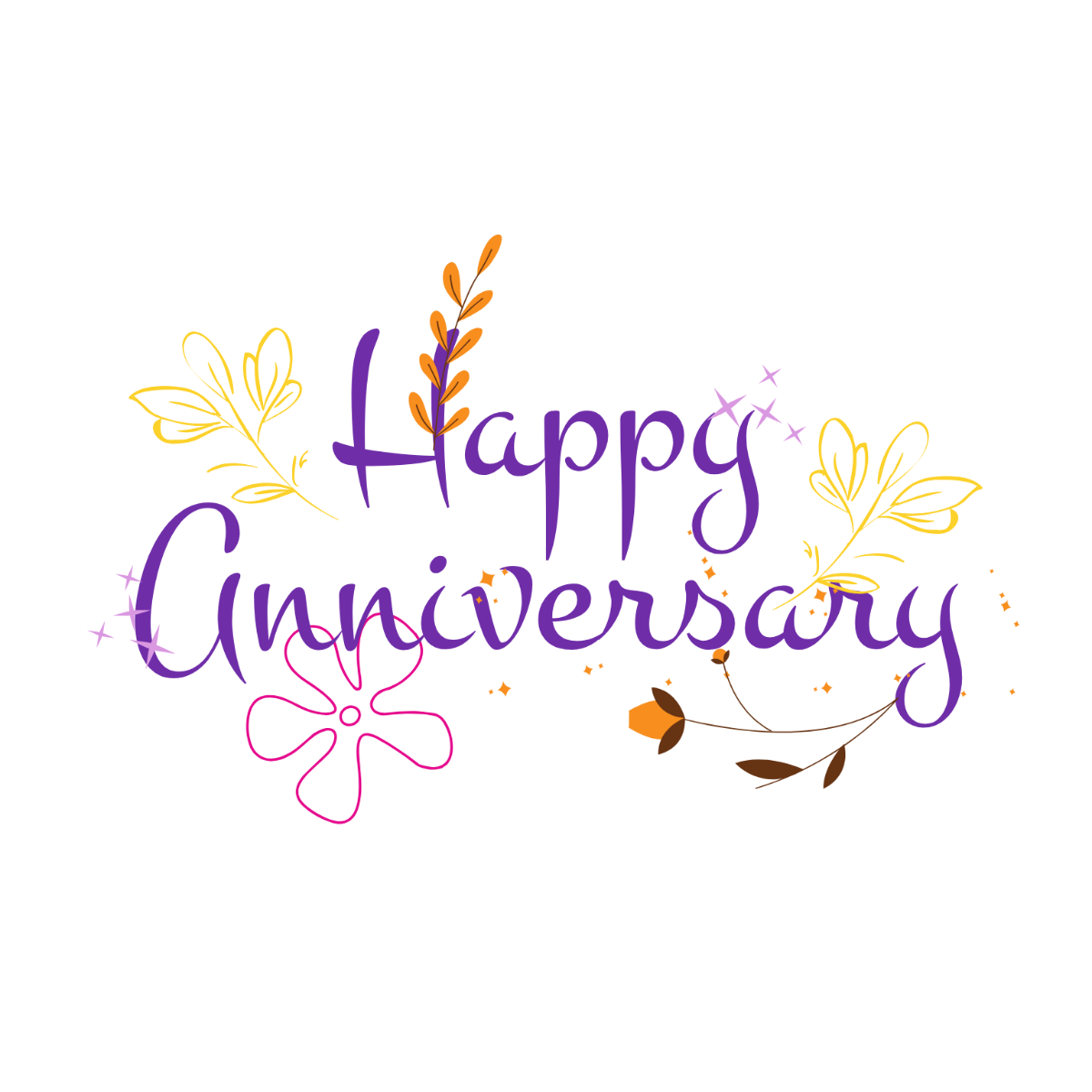 Whimsical Happy Anniversary Text - Edit Online | Template.net