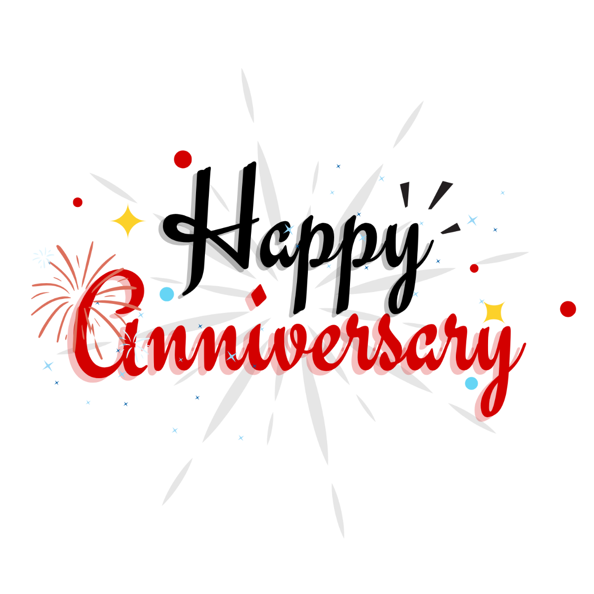 Bold Happy Anniversary Text - Edit Online | Template.net