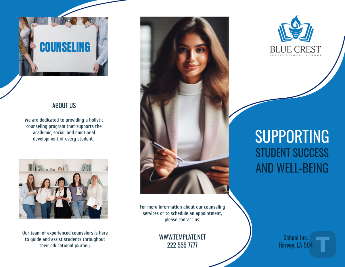 School Counseling Tri-Fold Brochure Template - Edit Online & Download