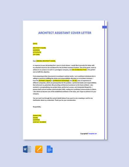 Architect Assistant Cover Letter