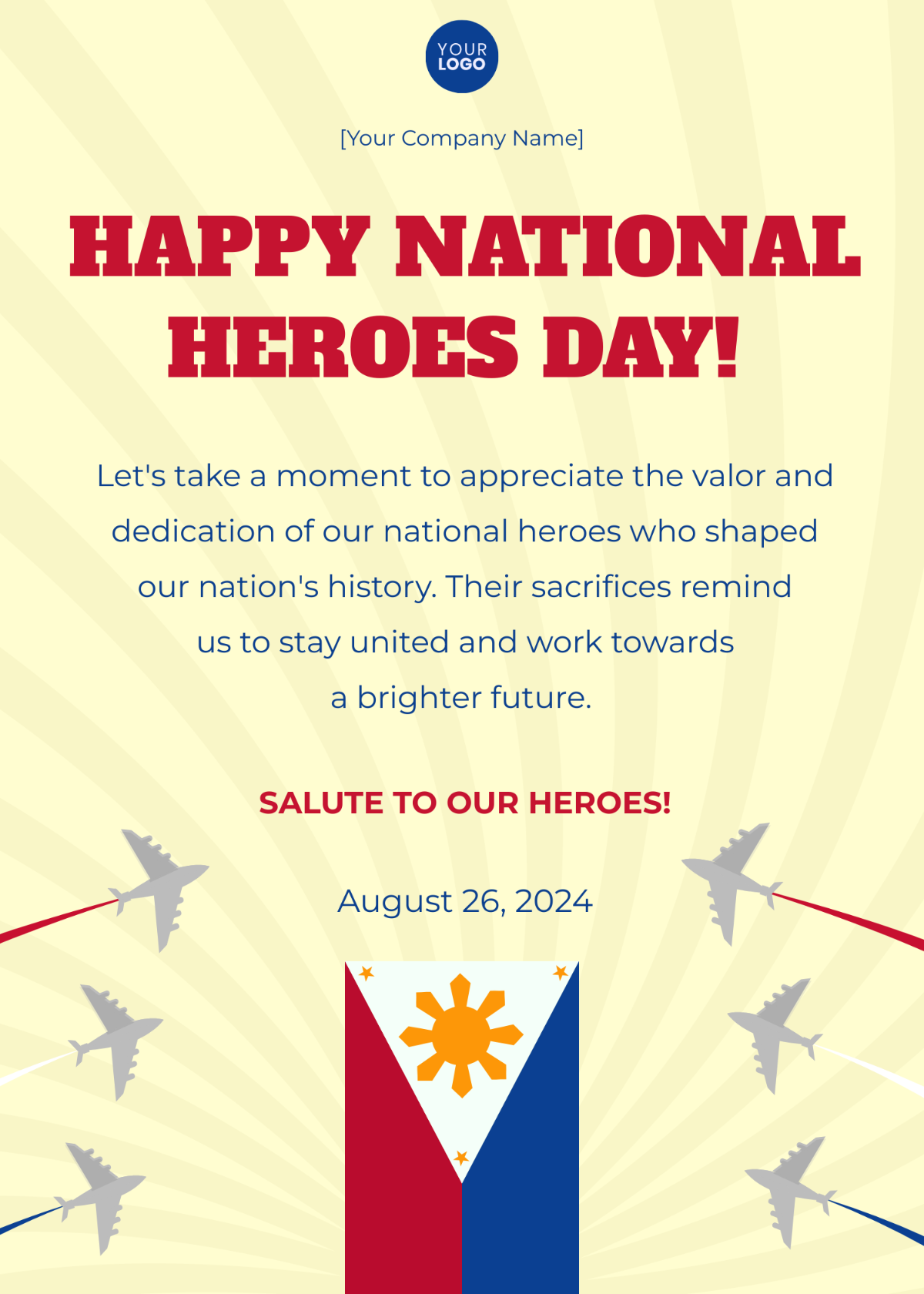 Happy National Heroes Day Template - Edit Online & Download