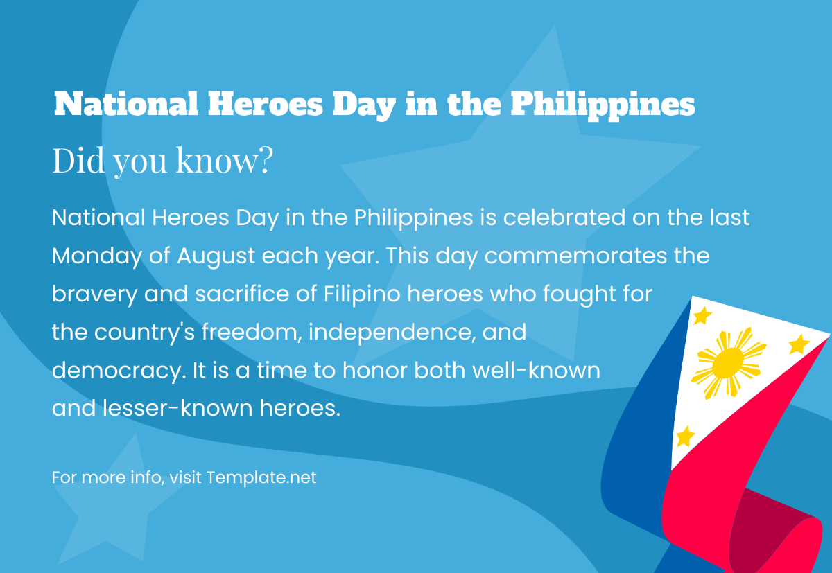 What and When is National Heroes Day?  Template - Edit Online & Download