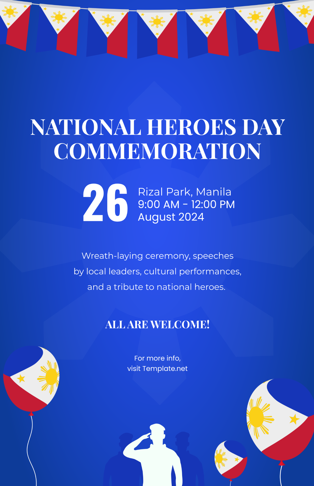 National Heroes Day Event Poster Template - Edit Online & Download