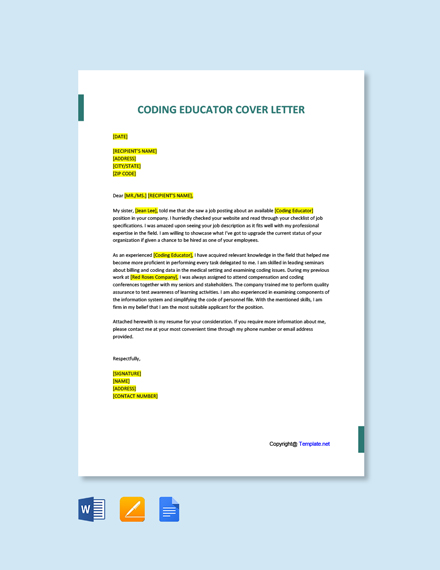 Early Childhood Educator Cover letter Template - Google Docs, Word ...