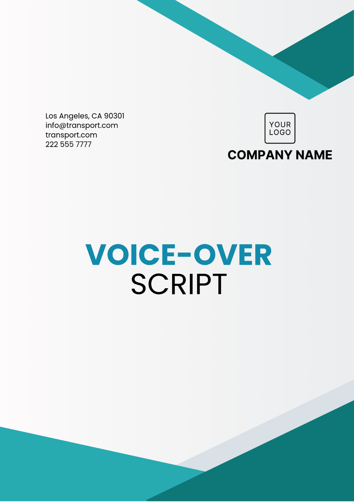 Voice-over Script Example Template - Edit Online & Download