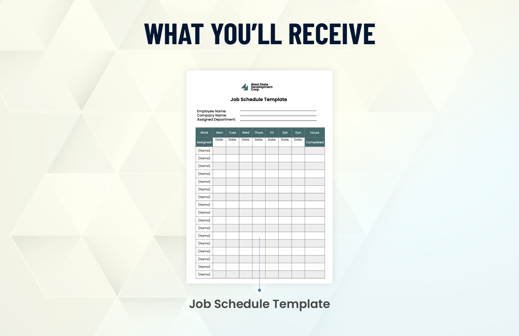 Editable Job Schedule Template
