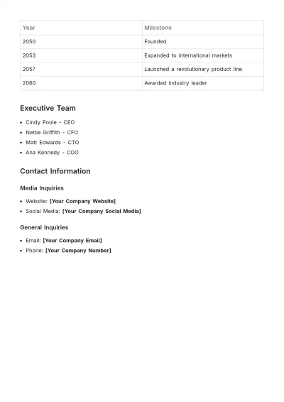 Free Professional Press Kit Template to Edit Online