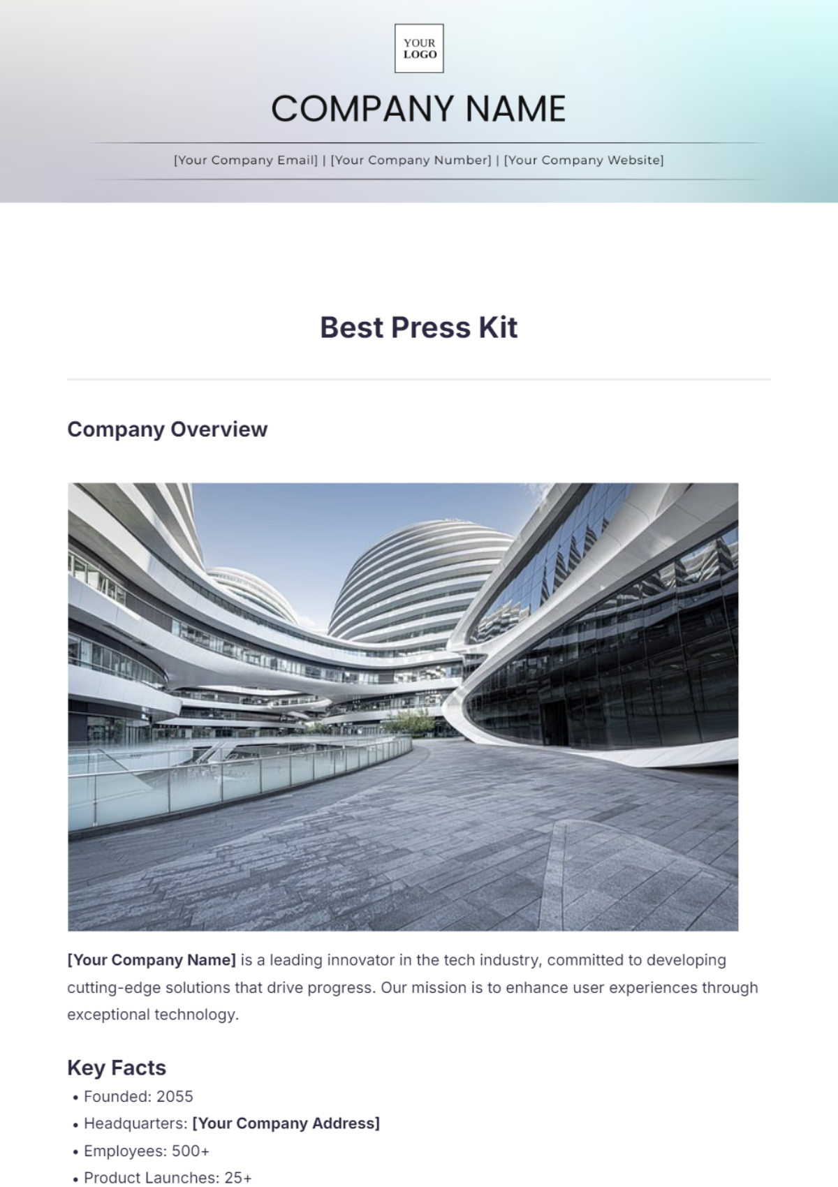 Best Press Kit Template - Edit Online & Download