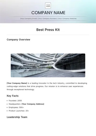 Free Best Press Kit Template to Edit Online