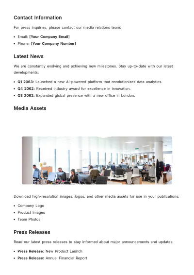 Free Best Press Kit Template to Edit Online