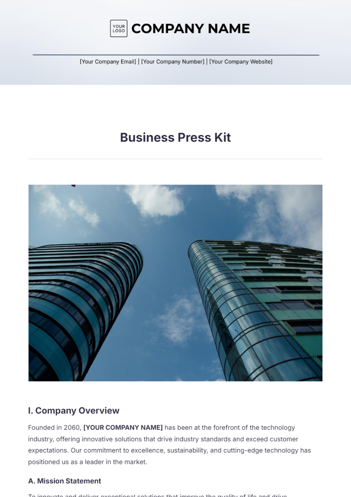 Business Press Kit Template - Edit Online & Download