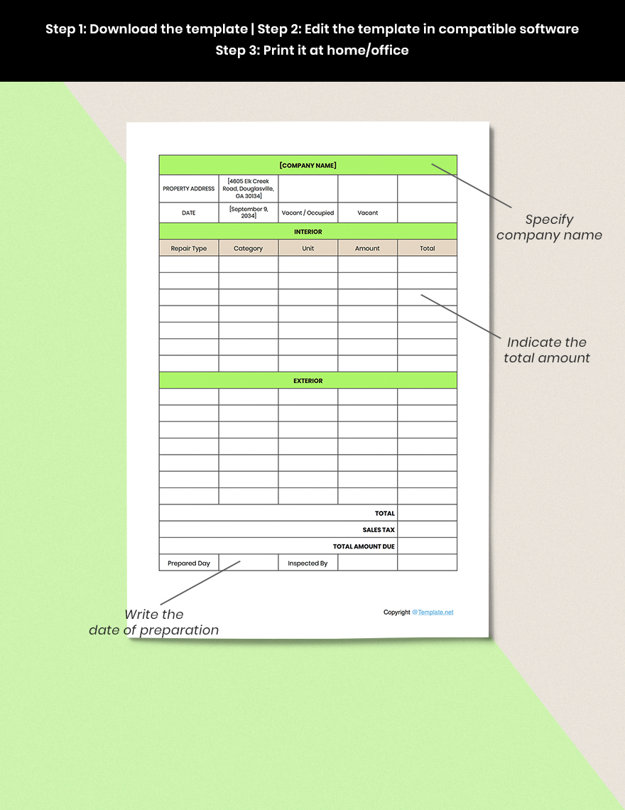 Free Editable Home Repair Estimate Template Download in Word, Google