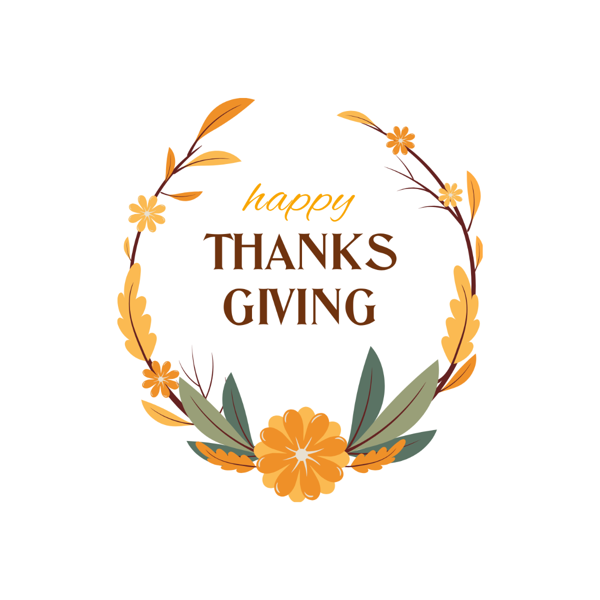 Traditional Happy Thanksgiving Text - Edit Online | Template.net