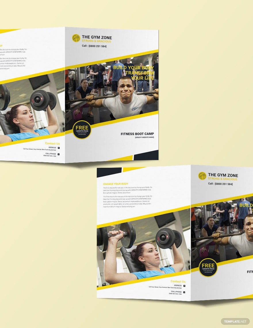 Gym Bi-Fold Brochure Template