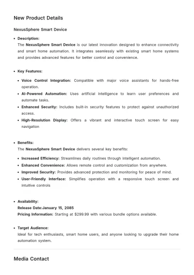 Free PR Media Kit Template to Edit Online