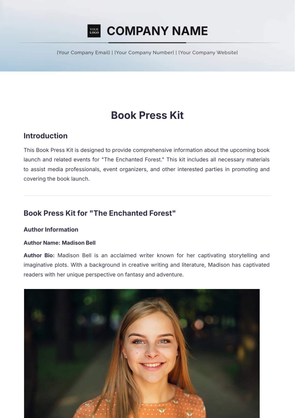 Book Press Kit Template - Edit Online & Download