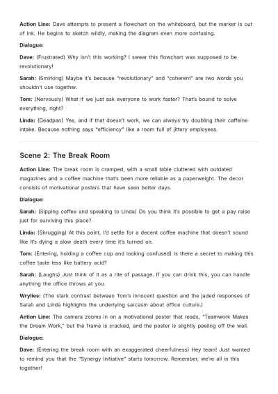 Free Satire Script Template to Edit Online