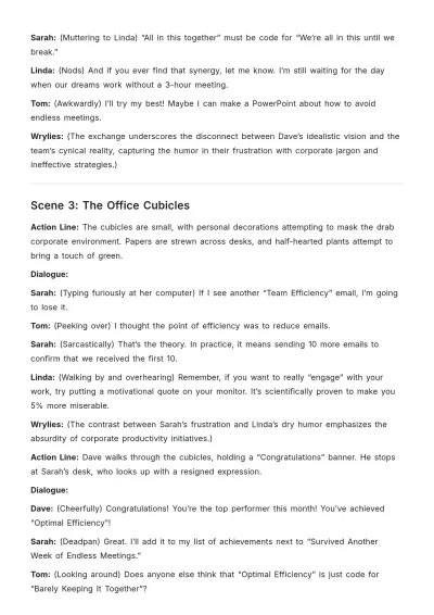 Free Satire Script Template to Edit Online