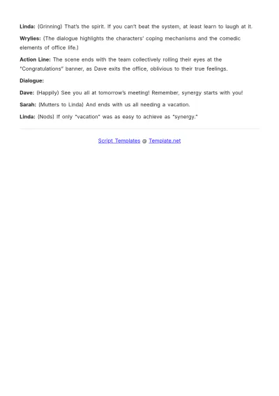 Free Satire Script Template to Edit Online