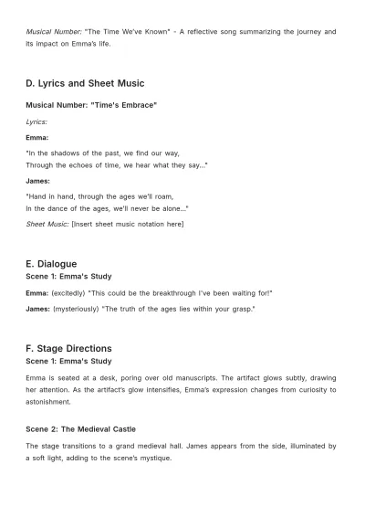 Free Musical Script Format Template to Edit Online