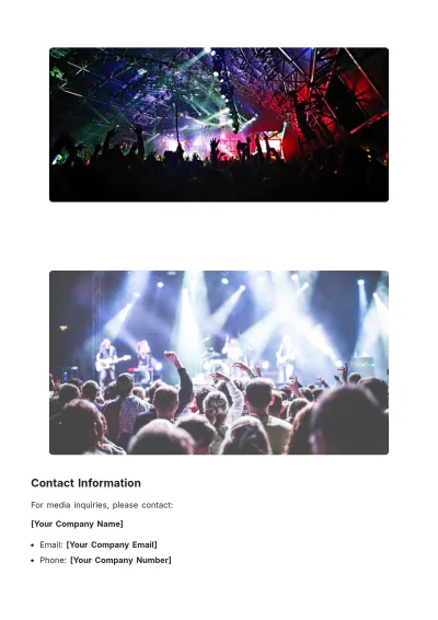 Free Press Kit for Musicians Template to Edit Online