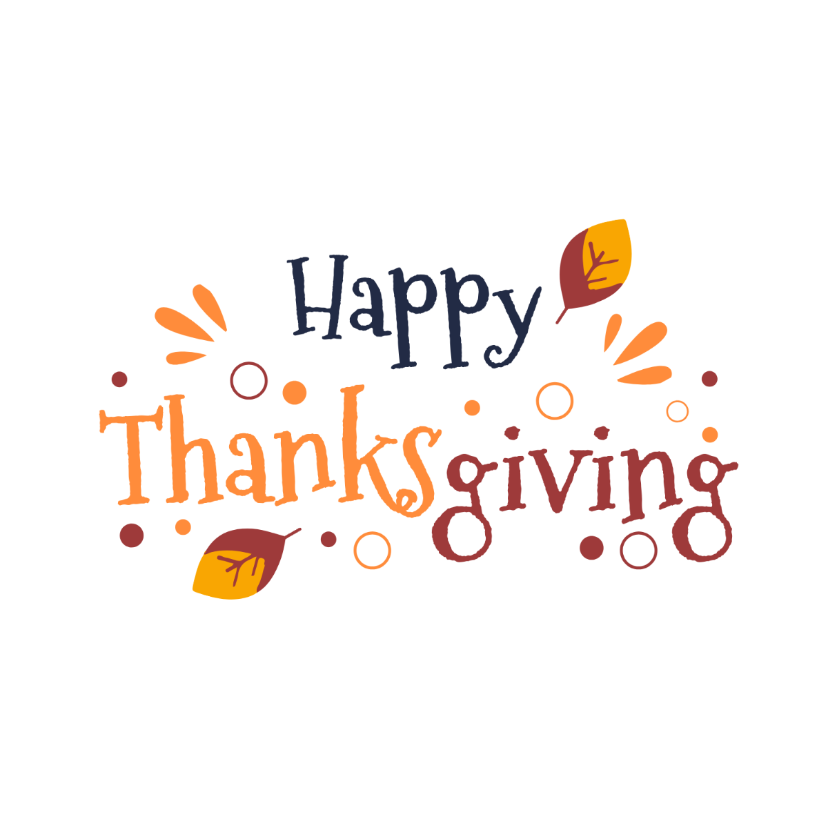 Whimsical Happy Thanksgiving Text - Edit-Online | Template.net