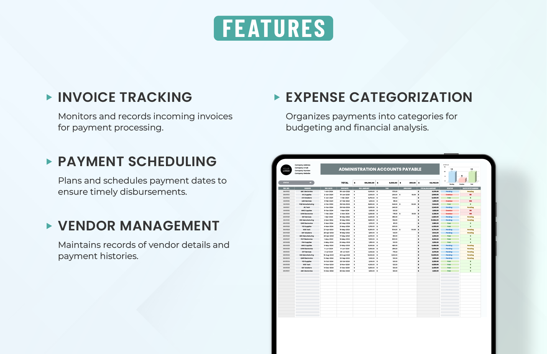 Administration Accounts Payable Template