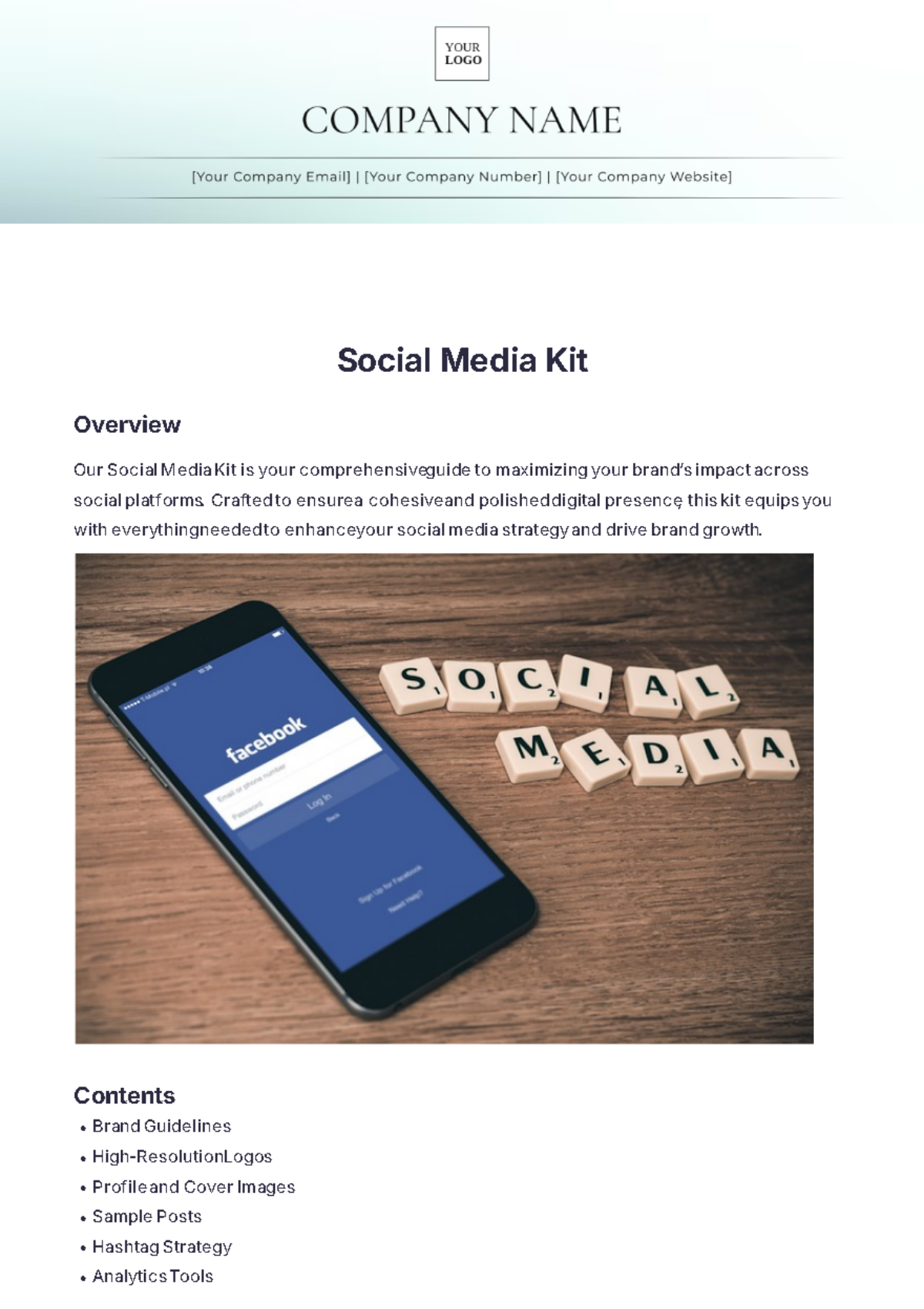 Social Media Kit Template - Edit Online & Download