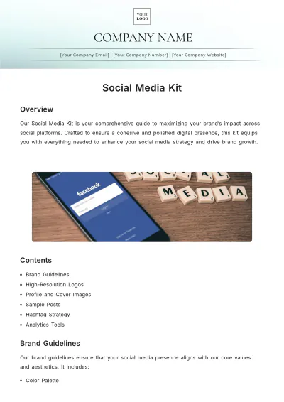 Free Social Media Kit Template to Edit Online