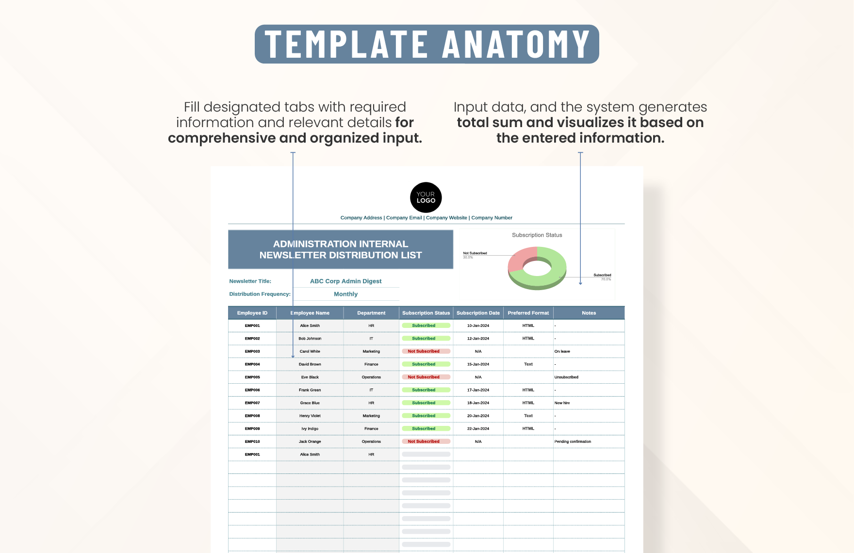 Administration Internal Newsletter Distribution List Template