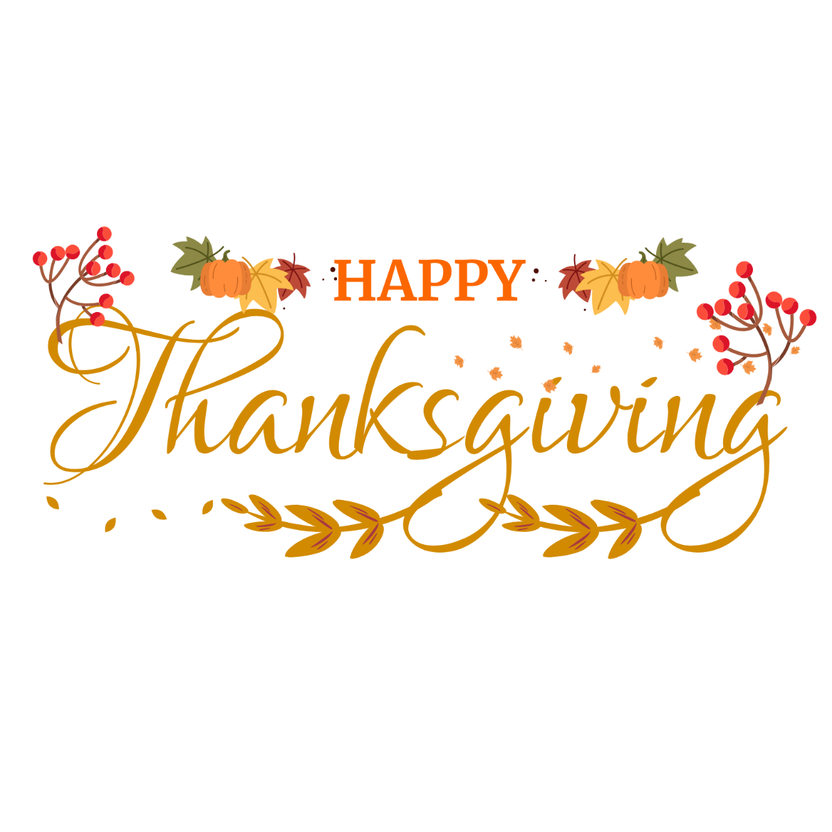 Happy Thanksgiving Text - Edit Online | Template.net