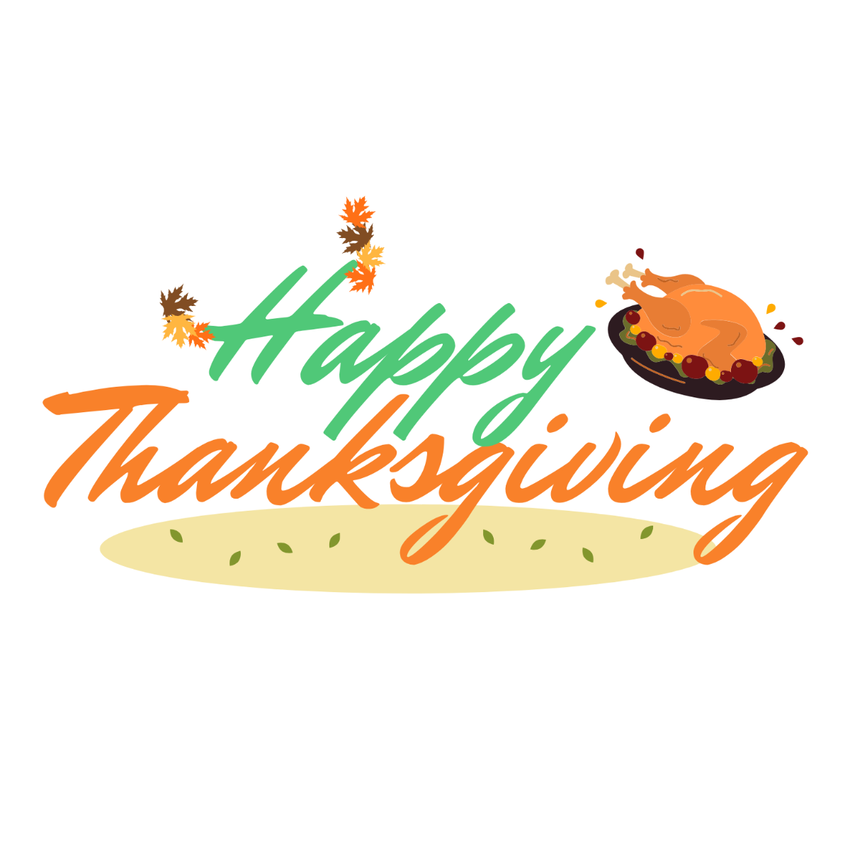 Modern Happy Thanksgiving Text - Edit Online | Template.net