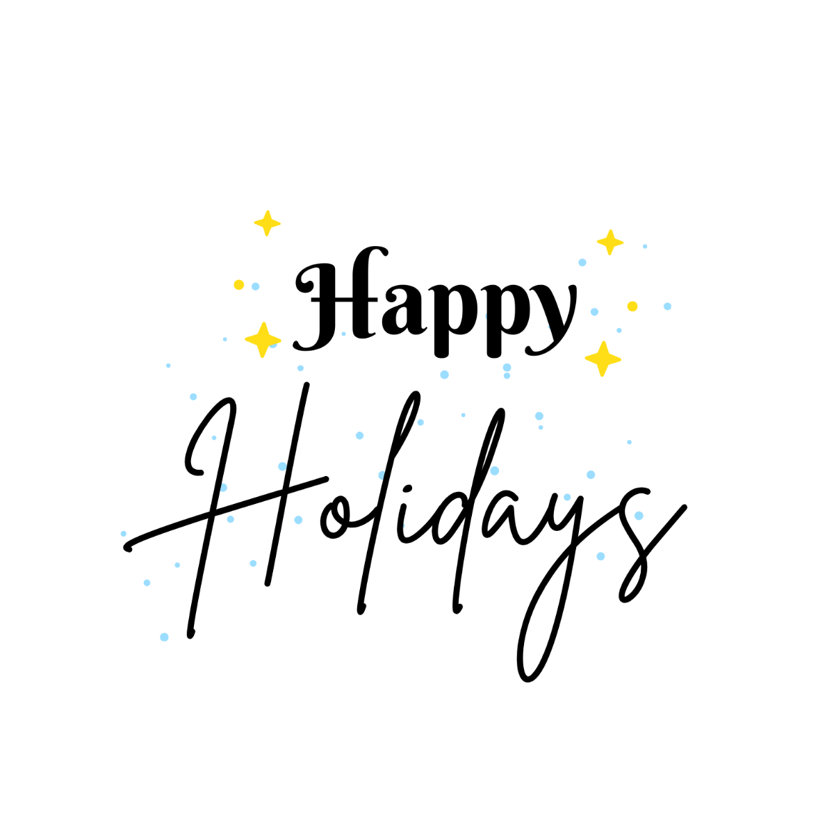 Handwritten Happy Holidays Text